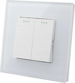 Luuna dupla fehér fali lámpa kapcsoló kerettel