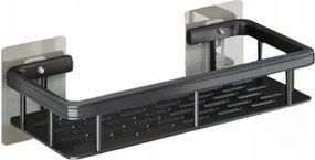 Fürdőszobai akasztós polc öntapadós fekete 1 db