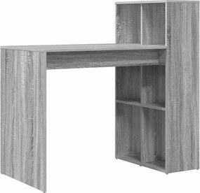 vidaXL Asztal polcokkal Szürke Sonoma 108 x 55 x 103.5 cm Faanyag