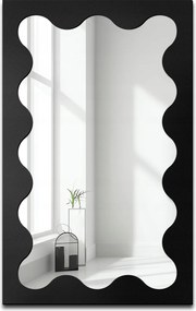 Blobs Prism fali tükör hullámos fekete Mdf keretben 100X160