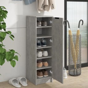 betonszürke szerelt fa cipősszekrény 30 x 35 x 100 cm