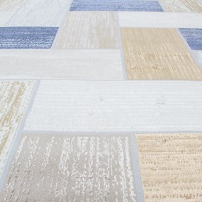 Modern szőnyeg szürke kék barna SAMI 140x200 gépi modern szőnyeg nappaliba vagy hálószobába