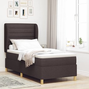 Boxspring Ágy Matrac nélkül Sötétbarna, 90x200 cm, Szövet