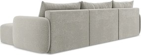 Világosszürke kinyitható-tárolóhelyes sarokkanapé Kalena – Makamii