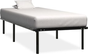 vidaXL fekete fém ágykeret 90 x 200 cm