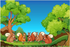 Kép - boldog mókusok (90x60 cm)