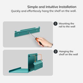 Fali polc JOANNE 400 mm, Modern: tengerszínű