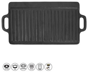 Öntöttvas grill lap 23x45,5 cm LITINA – Orion