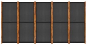 fekete 5 paneles térelválasztó 350x180 cm