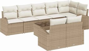 vidaXL Kerti Kanapé Szett 9 pcs polirattan