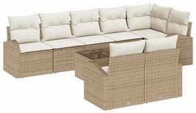 vidaXL Kerti Kanapé Szett 9 pcs polirattan