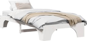 vidaXL Ágykeret Fehér 80 x 200 cm Tömör fenyőfa