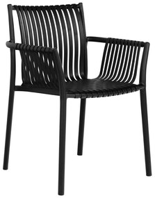 Fekete műanyag kerti szék szett 2 db-os Tulsa – House Nordic