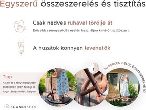 Függőfotel MOLINE fekete állvánnyal, bézs