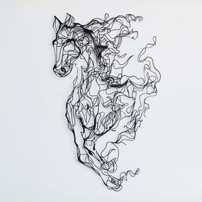 Fém fali dekoráció, Metal Horse Line Art - APT724