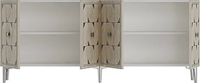 Moka 180 - White, Travertine, Silver