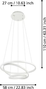 Eglo LOBINERO-Z 900478 Függőlámpa 1x43,2W/LED 3000-6500K 6000LM IP20
