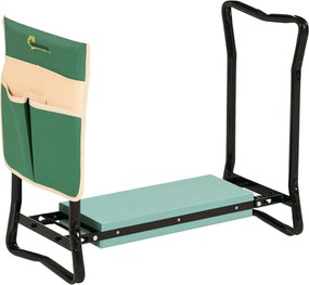 Outsunny Összecsukható Kert Kneelő Pad, Párnával, 150 kg-ig terhelhető, Kerti Pad Kneeléshez és Üléshez 58 x 28 x 49 cm Zöld | Aosom