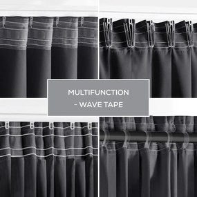 Sötétszürke termo-dimout (részleges sötétítő) függöny 140x245 cm Kierra – Restilo