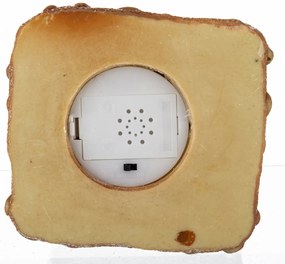 LED-es karácsonyi barna grillázs lámpás házikó ünnepi fenyőfás díszítéssel asztali dekoráció 20,5x14x12,5cm