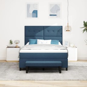 Boxspring ágy matraccal és pad Blue 140x190 cm Szövet