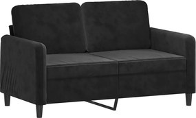 vidaXL kétszemélyes fekete bársony kanapé 120 cm