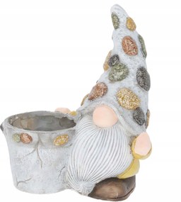 Cement Kaspó Kerti Törpe Díszítéssel 25,5 X 19 X 30 CM Szürke