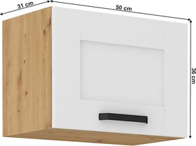 Felső szekrény, fehér/artisan tölgy, LULA 50 GU-36 1F