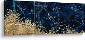Kép - Sötétkék márvány (órával) (90x30 cm)