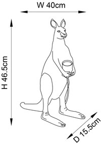 Endon 95075 - Asztali lámpa KANGAROO 1xE27/10W/230V aranyszínű