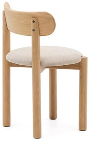 Krémszínű-natúr színű tölgyfa étkezőszék szett 2 db-os Nebai – Kave Home