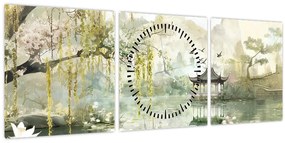 Kép - Kínai tó (órával) (90x30 cm)