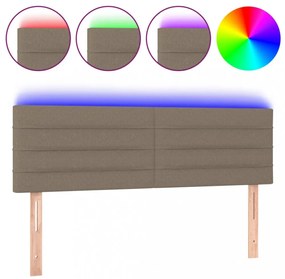 tópszínű szövet LED-es fejtámla 144x5x78/88 cm