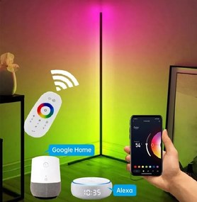Bot Nordic smart sarok Led állólámpa N2 140 cm WiFi Rgb fekete