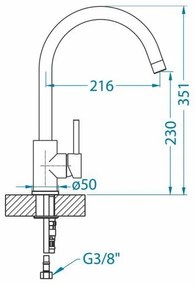 ALVEUS 1129036 - Mosogató csap ROXA 35,1 cm gránit/bézs