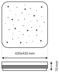 LED Dimmelhető mennyezeti lámpa MANA LED/36W/230V 2700-6500K  + távirányító