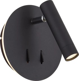 Modern Fekete Fali Lámpa LED-del és USB-C-vel - Croft
