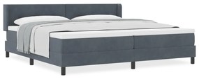 Boxspringágy Matraccal Sötétszürke 200x200 cm Bársony
