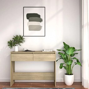 sonoma tölgy színű szerelt fa dohányzóasztal 100x35x76,5 cm