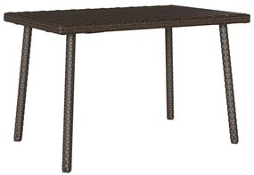 téglalap barna polyrattan kerti dohányzóasztal 60x40x37cm