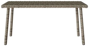 téglalap szürke polyrattan kerti dohányzóasztal 80x40x37cm