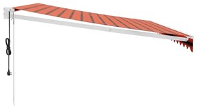 narancssárga-barna automata behúzható napellenző 4 x 3 m