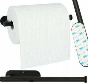 Konyhai Törölközőtartó WC-papír fúrás nélkül Fekete