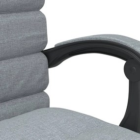 vidaXL világosszürke szövet dönthető irodai masszázsfotel