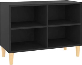 vidaXL fekete TV-szekrény tömör falábakkal 69,5 x 30 x 50 cm