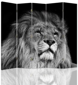 Gario Paraván Lion fekete-fehérben Méret: 180 x 170 cm, Kivitelezés: Klasszikus paraván