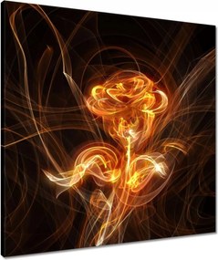 Vászonkép 60x60 Lángoló fraktál rózsa