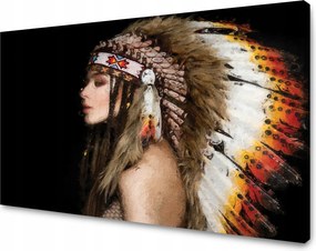 Vászonkép Nő indián Művészet Festmény 120x70 cm