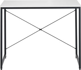 Íróasztal, fehér/fekete, 90x60 cm, MELLORA