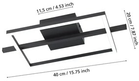 Eglo 901115 - LED Dimmelhető mennyezeti lámpa AMANDOLO LED/17W/230V fekete + + távirányító